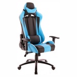 Игровое кресло Everprof Lotus S5 (экокожа, черный/голубой, топган, Китай) - фото